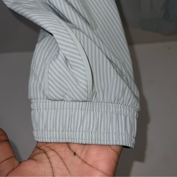 Athleta Brooklyn Striped Light Green Joggers - Picture 5 of 7